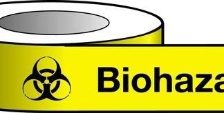 WARNING TAPE VINYL BIOHAZARD ROLL 66M